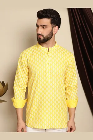 Floral Printed Long Sleeves Cotton Patchwork Kurta