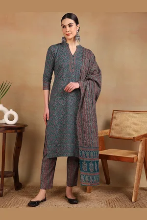 Women Ethnic Motifs Printed Regular Kurta with Trousers & With Dupatta