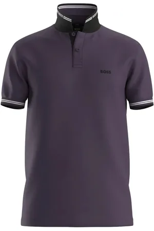 Men Purple Slim Fit Logo Polo